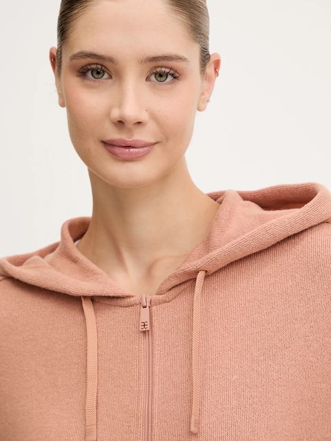 Chantelle bluza damska kolor pomarańczowy z kapturem gładka C15WL5