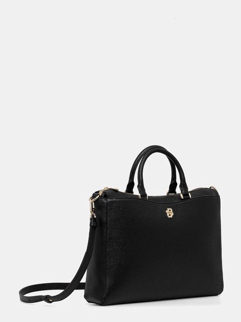 BOSS torebka skórzana kolor czarny 50552192