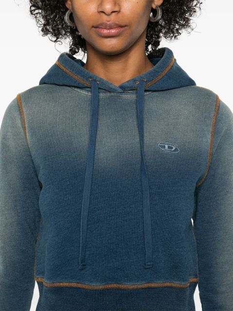 Diesel logo-embroidered hoodie - Blue
