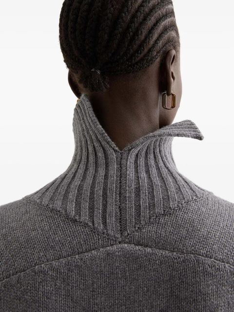 Jil Sander high-neck ribbed-cuff sweater - Grey - zdjęcie produktu nr 2