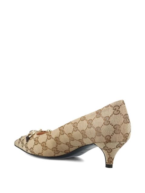Gucci 45mm Horsebit patterned pumps - Neutrals
