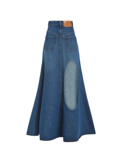 A.W.A.K.E. Mode flared denim full skirt - Blue - zdjęcie produktu nr 1