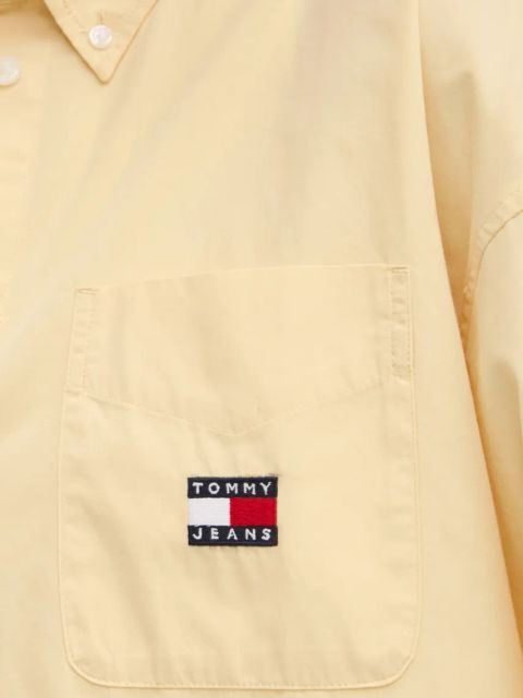 Tommy Jeans koszula bawełniana damska kolor żółty relaxed z kołnierzykiem klasycznym DW0DW19357