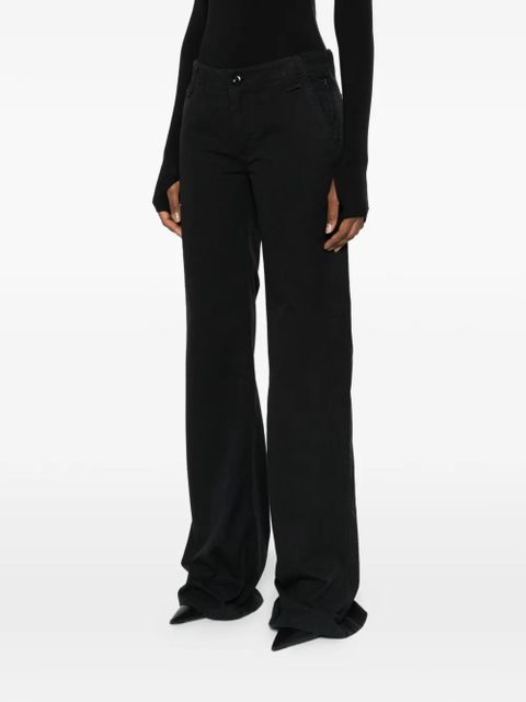 Balenciaga wide-leg cotton trousers - Black
