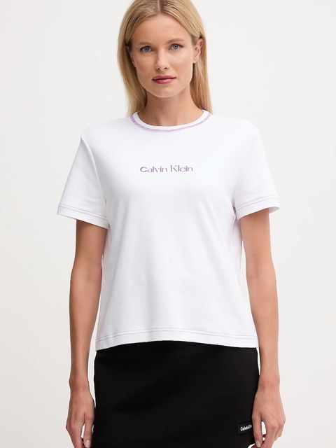 Calvin Klein Jeans t-shirt bawełniany damski kolor biały LV047D213G - zdjęcie produktu nr 1