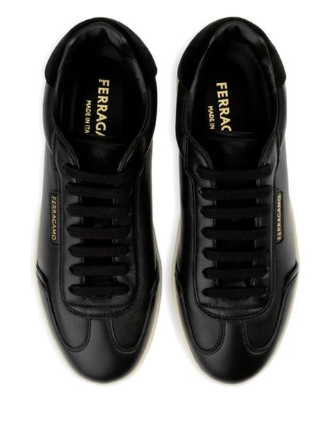 Ferragamo suede-panel leather sneakers - Black