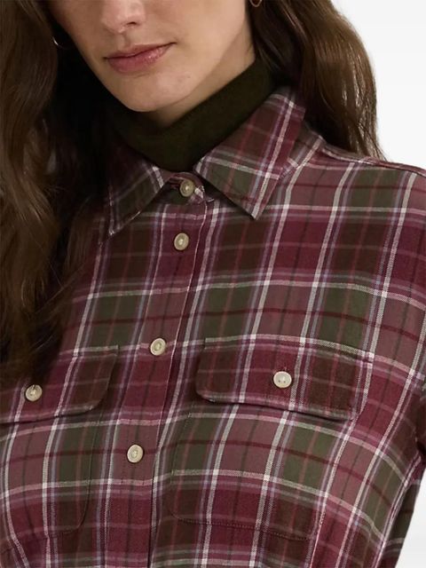 Lauren Ralph Lauren plaid button-up shirt dress - Red