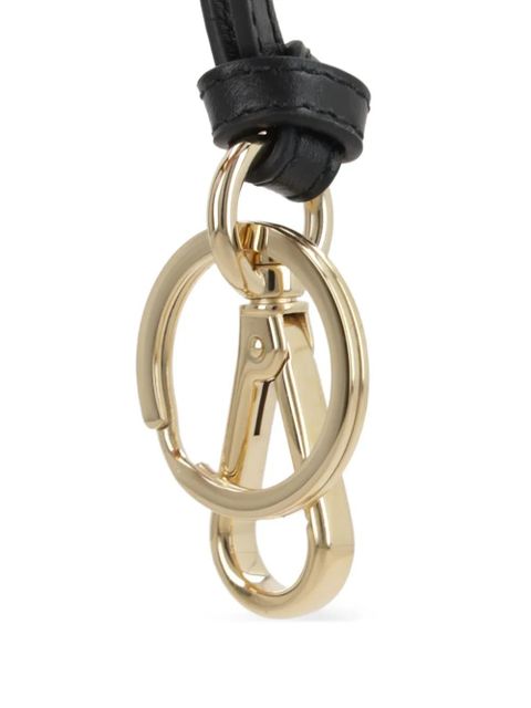 Prada leather mirror case pendant - Black