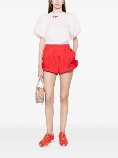 Simone Rocha ruffled mini shorts - Red - zdjęcie produktu nr 2