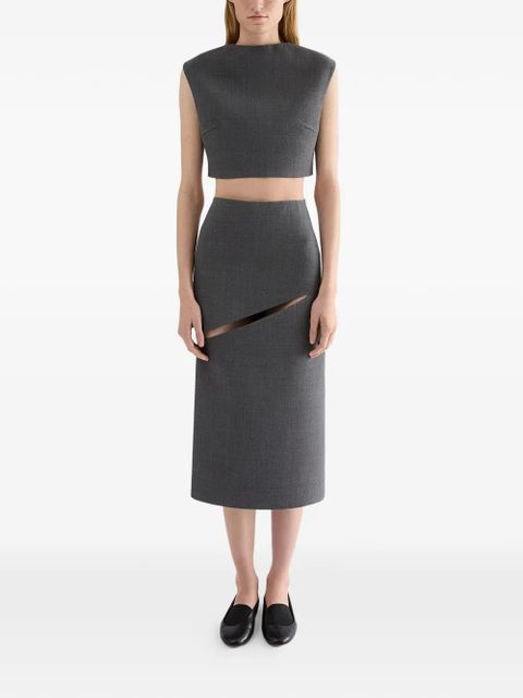 Jil Sander twill crop top - Grey - zdjęcie produktu nr 2