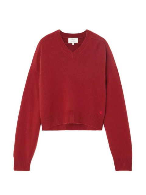 LouLou de Saison Anaa V-neck ribbed sweater - Red - zdjęcie produktu nr 1