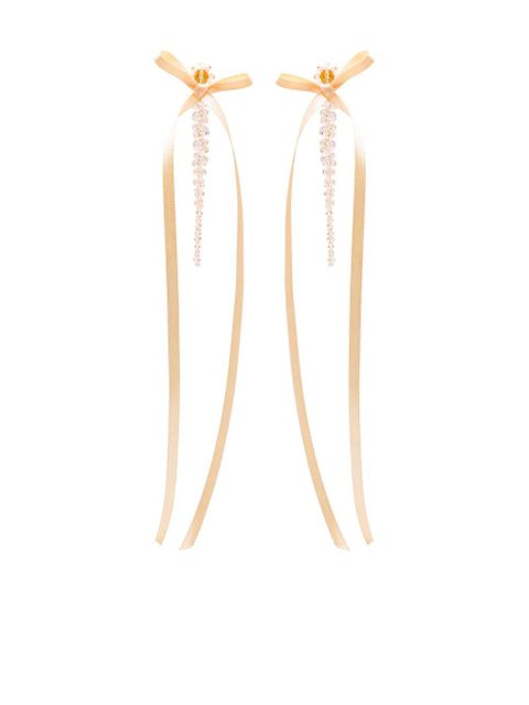 Simone Rocha ribbon bow dangle earrings - Pink - zdjęcie produktu nr 1