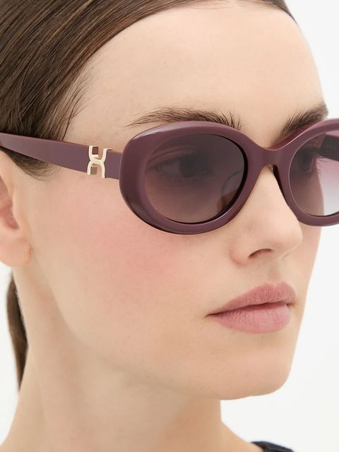 Chloé okulary przeciwsłoneczne damskie kolor bordowy CH0323SK