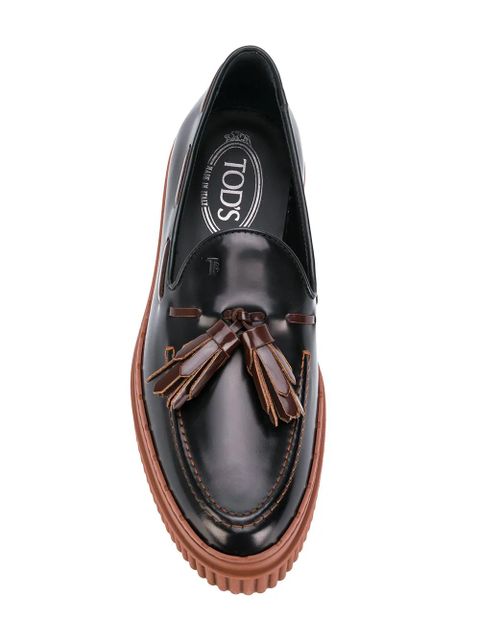 Tod's tasselled flatform loafers - Black