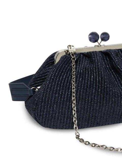 Weekend Max Mara medium Pasticcino bead-embellished woven clutch bag - Blue
