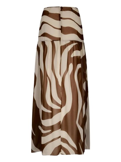Johanna Ortiz Bohemia zebra-print skirt - Brown