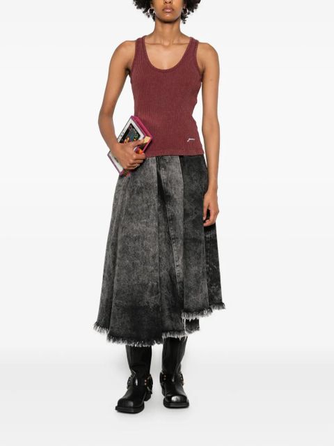 GANNI ribbed scoop-neck tank top - Purple - zdjęcie produktu nr 2