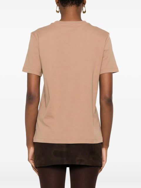 Max Mara logo-embroidered pocket T-shirt - Neutrals