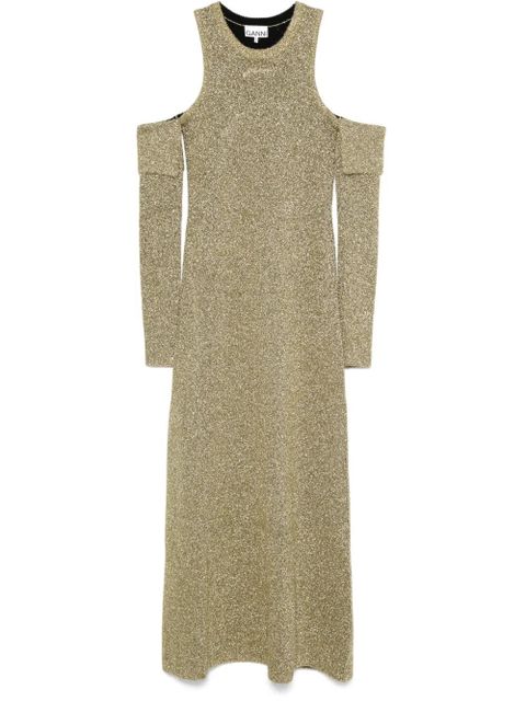 GANNI cold-shoulder maxi dress - Gold - zdjęcie produktu nr 1