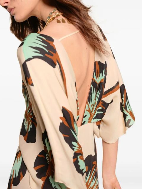 Johanna Ortiz ruffled floral Tesoro Escondido dress - Neutrals