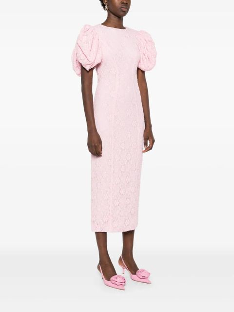 ROTATE BIRGER CHRISTENSEN lace fitted midi dress - Pink