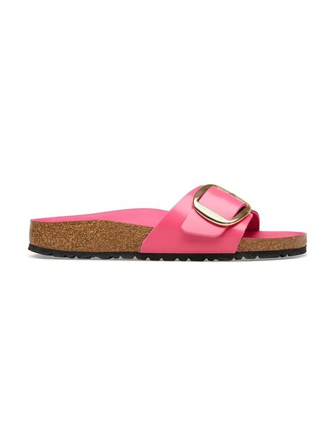 Birkenstock klapki na płaskim obcasie damskie skórzane - zdjęcie produktu nr 2