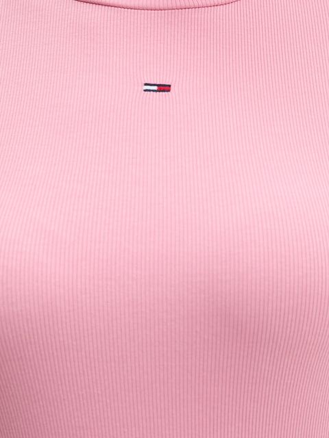 Tommy Jeans longsleeve damski kolor różowy z półgolfem DW0DW19830