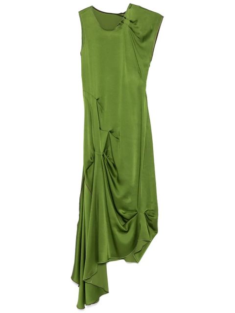 Victoria Beckham draped tuck-detail midi dress - Green - zdjęcie produktu nr 1