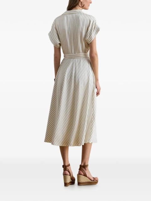 Lauren Ralph Lauren stripe-pattern wrap-style dress - Neutrals