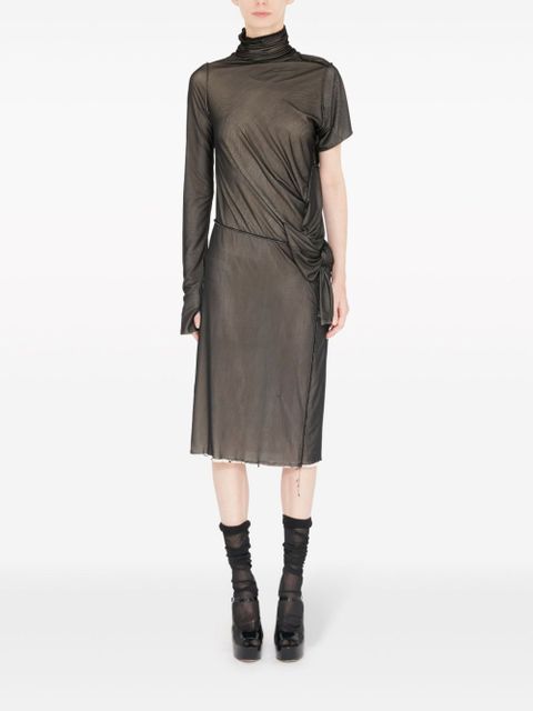 Maison Margiela asymmetric ruched midi dress - Black