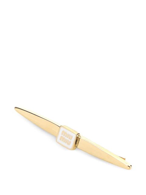 Miu Miu logo-detail hair clip - Gold