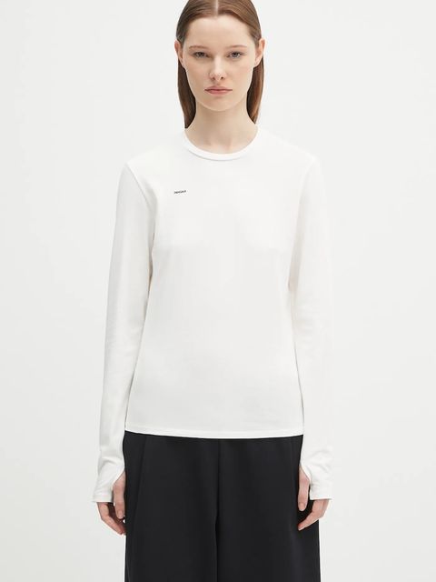 Pangaia longsleeve Cotton-Stretch Long-Sleeved Top kolor biały 10002429 - zdjęcie produktu nr 1