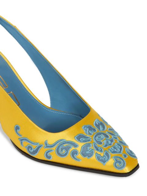 ETRO embroidered pumps - Yellow