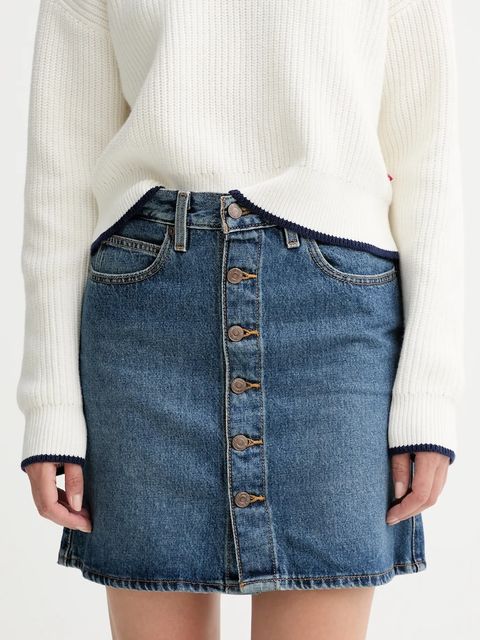 Levi's spódnica jeansowa kolor niebieski mini rozkloszowana 003RO - zdjęcie produktu nr 1