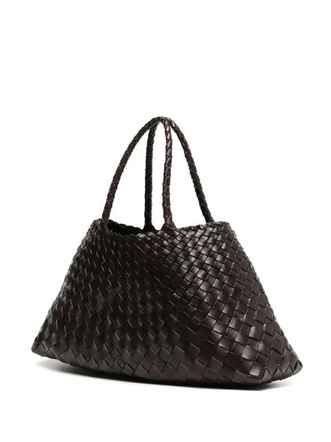 DRAGON DIFFUSION big Santa Croce woven tote bag - Brown