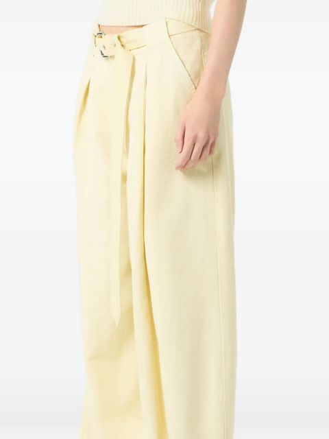 Blumarine belted canvas trousers - Yellow