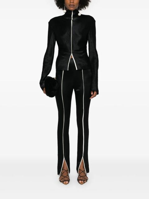 Nanushka contrasting-trim slim trousers - Black - zdjęcie produktu nr 2