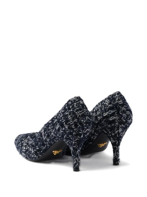 Prada 85mm knitted pumps - Blue