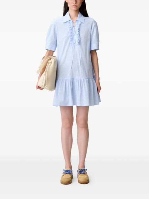 Claudie Pierlot ruffled shirt mini dress - Blue - zdjęcie produktu nr 2