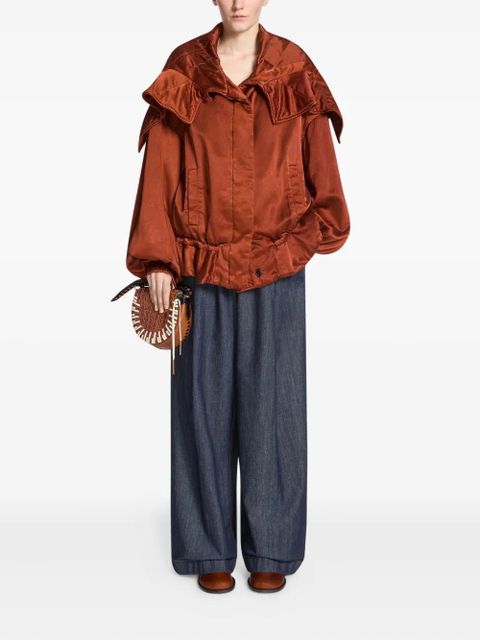 DRIES VAN NOTEN quilted ruffled jacket - Brown