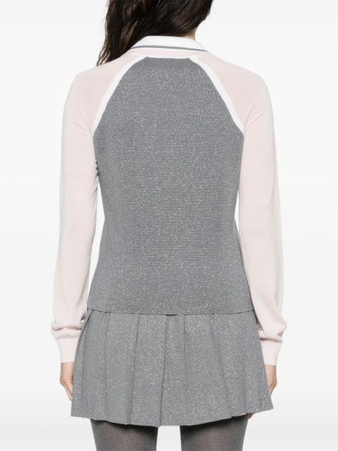 Casablanca Tennis long-sleeved polo top - Silver