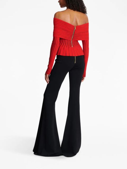 Balmain knotted off-shoulder top - Red