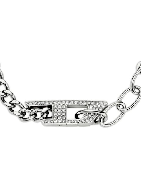 Diesel chain-link pavé bracelet - Grey