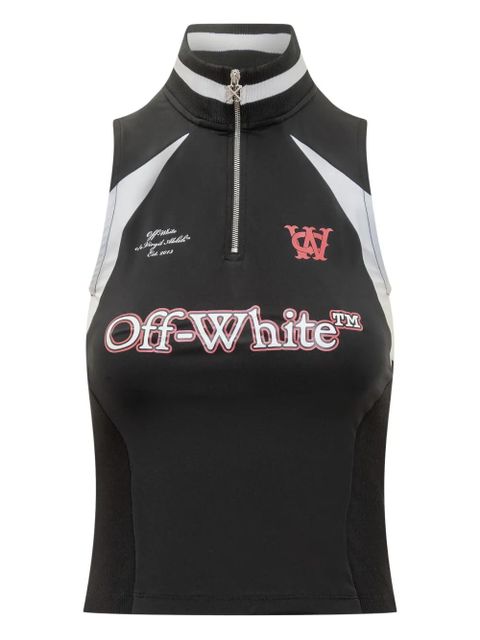 Off-White zip sleeveless polo top - Black - zdjęcie produktu nr 1