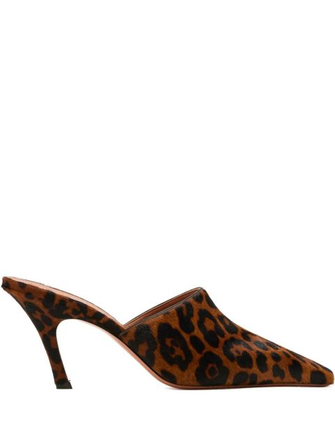 Amina Muaddi Jamie leopard-print heeled mules - Brown - zdjęcie produktu nr 1