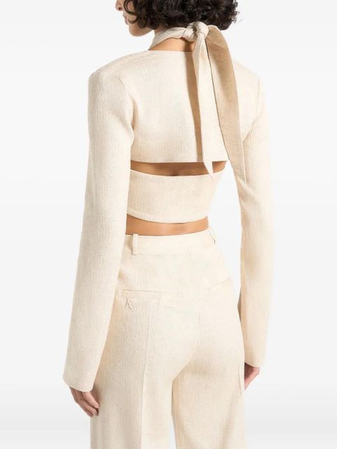 Manière De Voir Wendy crossover-bolero top - Neutrals