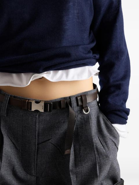 Prada triangle-logo long-sleeve shirt - White