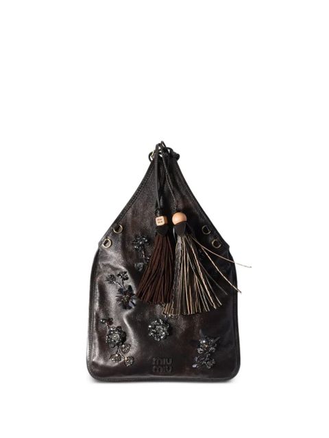 Miu Miu leather tote bag - Brown - zdjęcie produktu nr 1