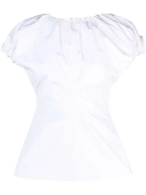 Jil Sander puff-sleeve cotton top - White - zdjęcie produktu nr 1