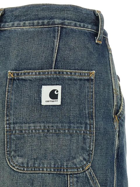 Carhartt WIP contrast-stitching denim skirt - Blue